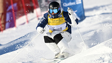 Australian moguls champion Jakara Anthony in action at Canada's Val St. Come at the weekend.