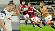 Manuel Lanzini of West Ham United celebrates after scoring his team's third goal