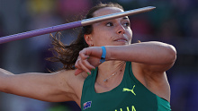 Mackenzie Little in action at the 2022 world athletics championships.