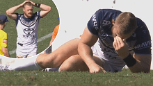 Coen Hess left the field after suffering a knee injury.