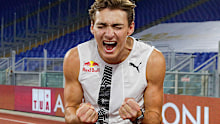 Sweden's Armand Duplantis reacts after jumping 6.15m