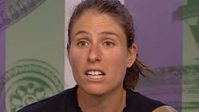 Johanna Konta blows up at a reporter during her Wimbledon quarter-final press conference.