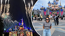 Visiting Disneyland during its 70th anniversary celebrations.