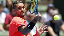 Nick Kyrgios in action during last year's Kooyong Classic.