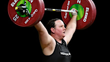 Laurel Hubbard of New Zealand competes in the Women's +90kg Final during the Weightlifting on day five of the Gold Coast 2018 Commonwealth Games(Getty)