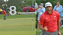 Rahm nails a 66-foot putt in a playoff