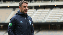 Brad Fittler, coach of New South Wales looks on during a New South Wales Blues State of Origin captain's run at Optus Stadium