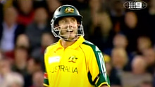 Michael Hussey during the 2005 Super Series match against the World XI.