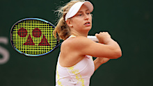 Daria Saville of Australia in action during her first round win against Valentini Grammatikopoulou 