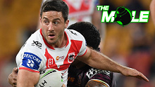 Ben Hunt in action for the Dragons against the Broncos during 2020.