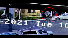 A pedestrian was flung into the air when hit by a white Mitsubishi Lancer in Sydney yesterday.