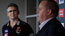 Leon Cameron and GWS boss David Matthews.