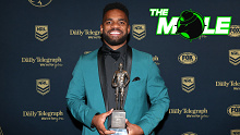 The Mole: Sunia Turuva of the Panthers poses after winning the 2023 Rookie of the Year during 2023 Dally M Awards.