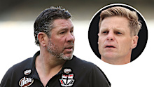 Brett Ratten pictured during his time as St Kilda coach. INSET: Former St Kilda captain Nick Riewoldt