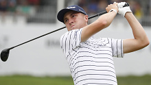 Justin Thomas hits off the tee during the third round of the BMW Championship.