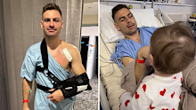 Stephen Coniglio underwent facial and shoulder surgery in the early off season after an injury in the Giants' semi-final loss.