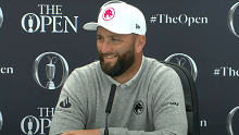 Jon Rahm during his press conference. 