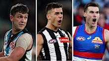 Zak Butters, Nick Daicos and Sam Darcy