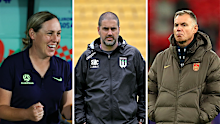 (L-R) Former Matildas staffers Leah Blayney, Mark Torcaso and Ante Milicic.