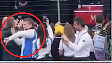 A Racing Bulls staff member was caught riling up fans in Brazil. 