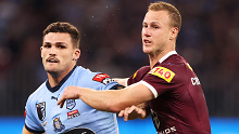 Nathan Cleary (left) and Daly Cherry-Evans.