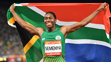 Caster Semenya pictured after winning a gold medal at the Gold Coast Commonweath Games