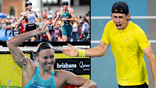 Natalie van Coevorden, Ariarne Titmus and Alex de Minaur.