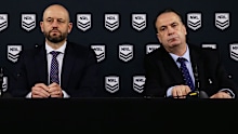 NRL chief executive Todd Greenberg and ARLC chairman Peter V'landys on Sunday.