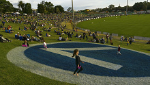 Fans young and old enjoy the Tommy Raudonikis memorial game between Newtown and Newcastle at Henson Park.