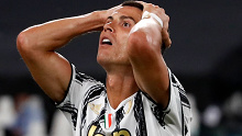 Juventus' Cristiano Ronaldo reacts during the Champions League in Turin, Italy.