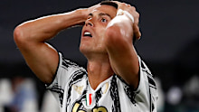 Juventus' Cristiano Ronaldo reacts during the Champions League in Turin, Italy.