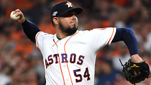 Astros pitcher Roberto Osuna on the mound in Game 6 against the Yankees.