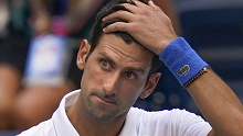 Novak Djokovic after hitting a lineswoman at the US Open, which got him kicked out of the Grand Slam.