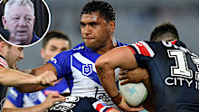 Phil Gould (inset) and Tevita Pangai Junior.