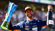 Daniel Ricciardo celebrating his Italian Grand Prix victory.