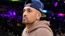 Nick Kyrgios pictured attending an NBA game in 2023