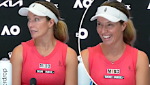 Danielle Collins during her press conference. 