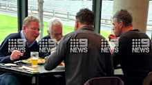 Cameron Ciraldo meeting with a key Bulldogs stakeholder.
