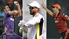 Mitchell Starc, Rishabh Pant and Pat Cummins. 