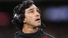 Maroons assistant coach Johnathan Thurston looks on during game two of the men's State of Origin series.
