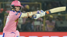 Steve Smith hits out during his IPL half-century.
