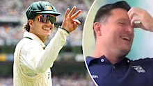 Graeme Smith reacts when asked a question about Sam Konstas. 