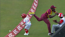 West Indies skipper Rovman Powell narrowly escaped serious injury after trying to avoid a ball kid in South Africa.