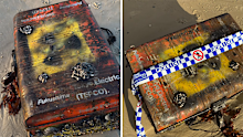 What appeared to be a radioactive trunk that had washed up from Fukushima, Japan turned out to be a movie prop.