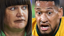 Raelene Castle and Israel Folau.