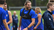 Marcus Bontempelli of the Bulldogs is seen during a Western Bulldogs AFL training session at VU Whitten Oval