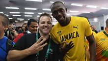 Getty photographer Cameron Spencer with Usain Bolt.