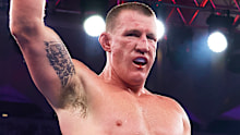 Paul Gallen celebrates victory over Mark Hunt.