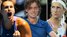 From left: Aryna Sabalenka, Andrey Rublev and Victoria Azarenka.