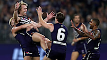 Mundy was outstanding in 300th game with 28 disposals and two third quarter goals